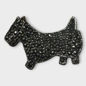 Scottie Dog Sterling Silver 925 Marcasite Brooch‎ Pin Purse Accessory Jewelry